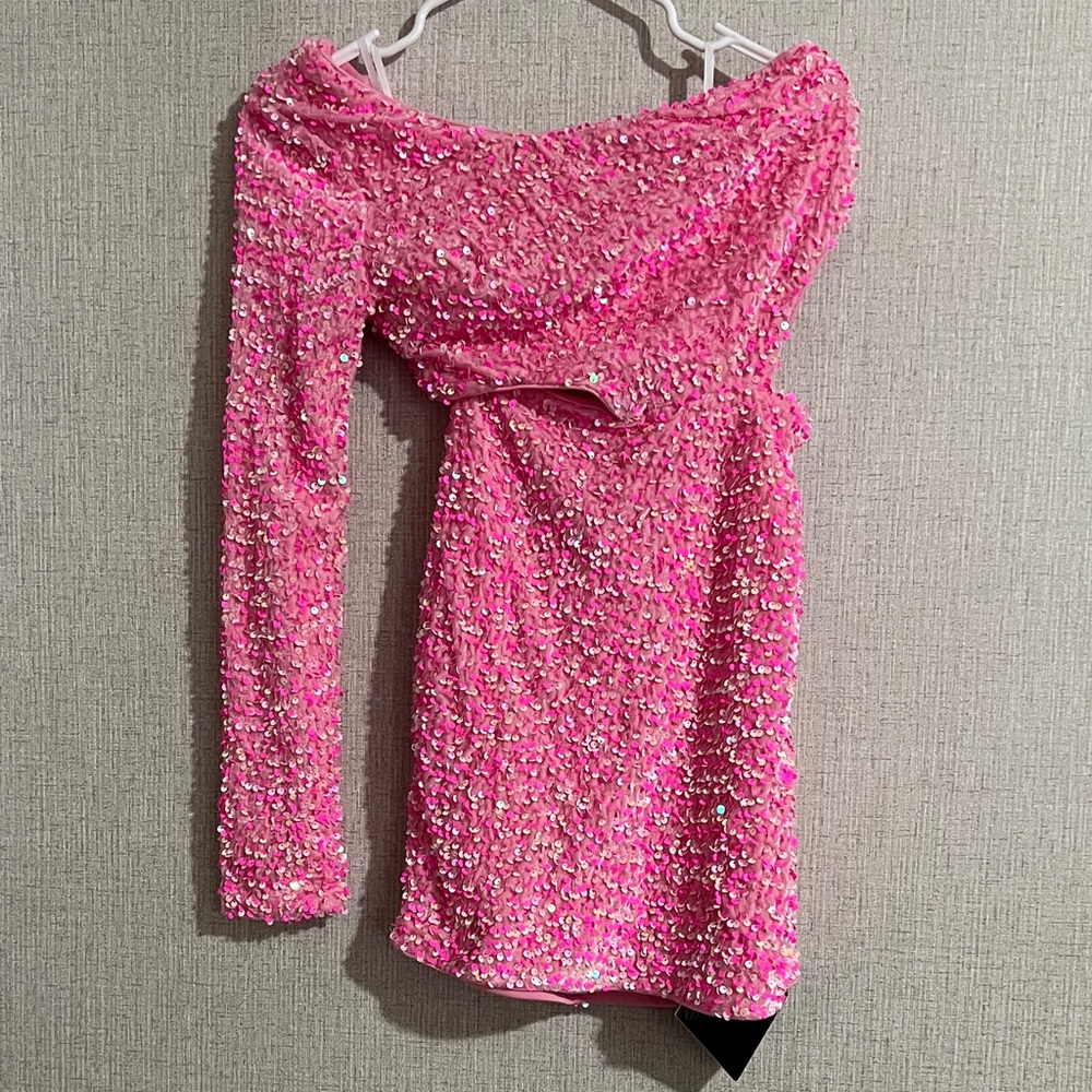 Elegant Pink One Shoulder Dress